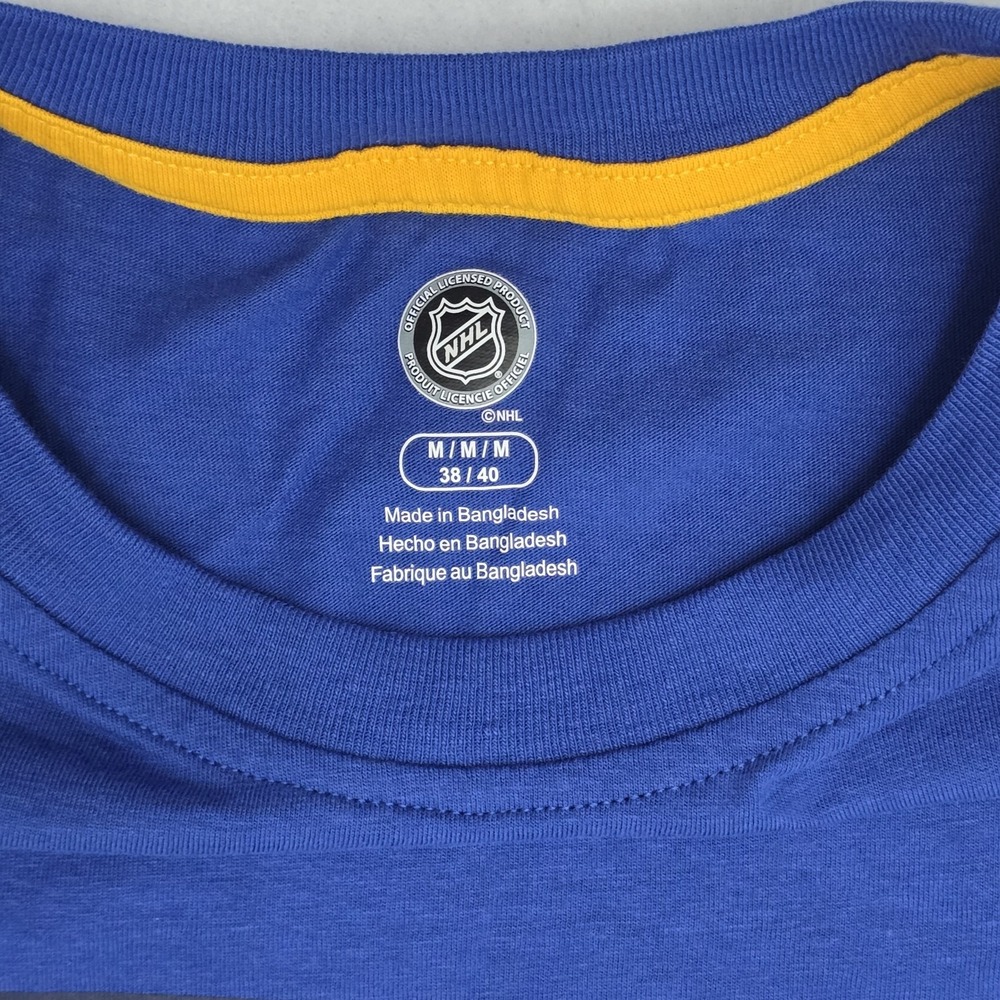 NHL St. Louis Blues Mens Blue Yellow Colorblock Long Sleeve Shirt Medium - Picture 4 of 16
